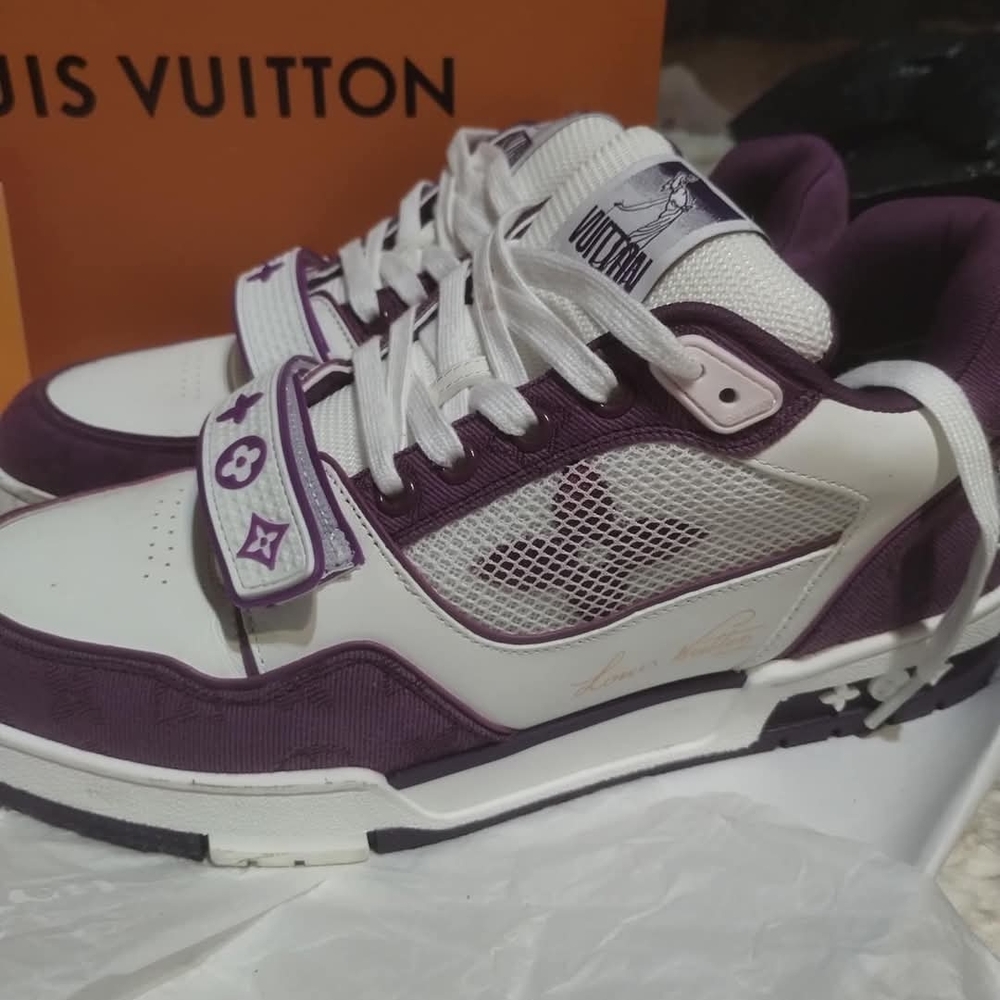 Louis Vuitton Purple and White Sneakers - Picture 3 of 6